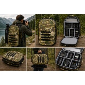 ATT Photo Bag Kamuflaj Fotoğrafçılık ve Kamera Ekipman Çantası – Laptop, DSLR, Lens ve Tripod Uyumlu